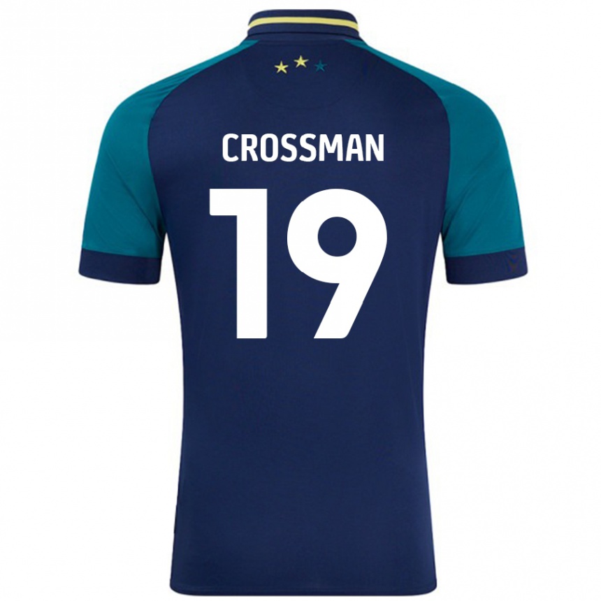 Niño Fútbol Camiseta Paige Crossman #19 Azul Marino Verde Oscuro 2ª Equipación 2024/25