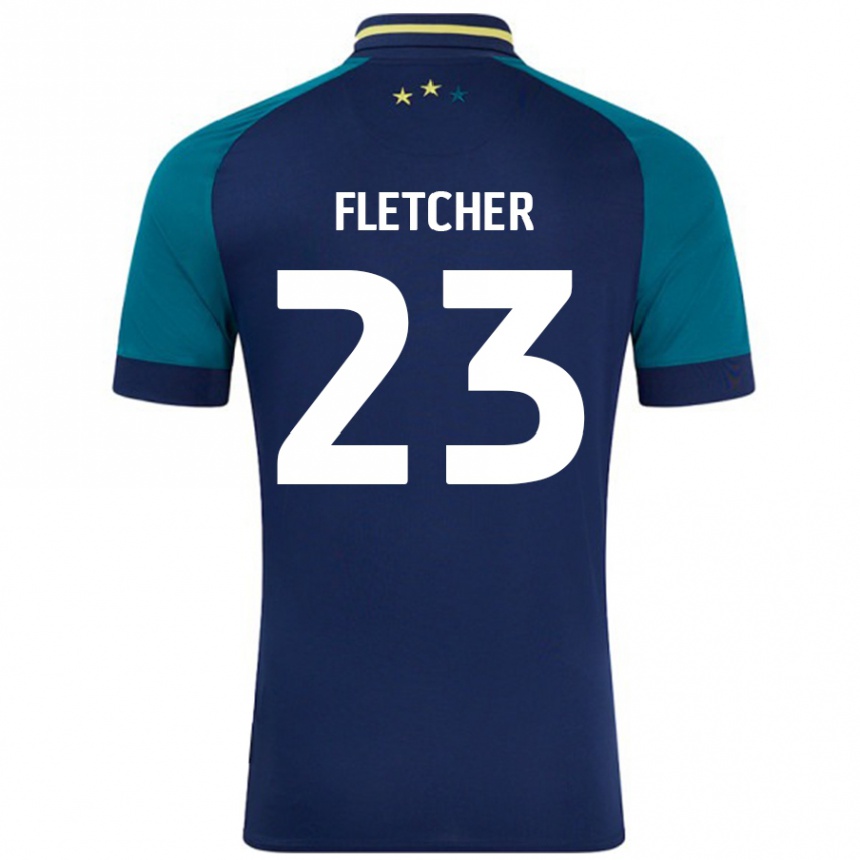 Niño Fútbol Camiseta Serena Fletcher #23 Azul Marino Verde Oscuro 2ª Equipación 2024/25