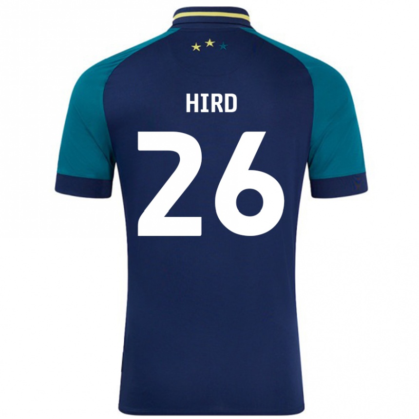 Niño Fútbol Camiseta Kayley Hird #26 Azul Marino Verde Oscuro 2ª Equipación 2024/25