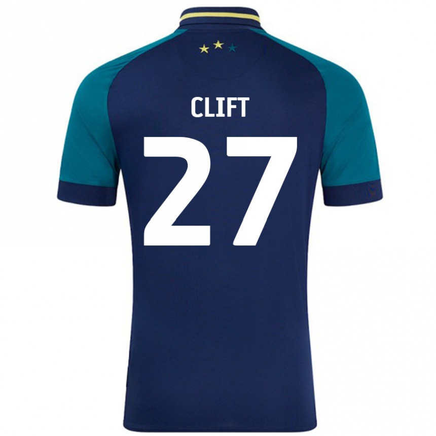 Niño Fútbol Camiseta Cassidy Clift #27 Azul Marino Verde Oscuro 2ª Equipación 2024/25