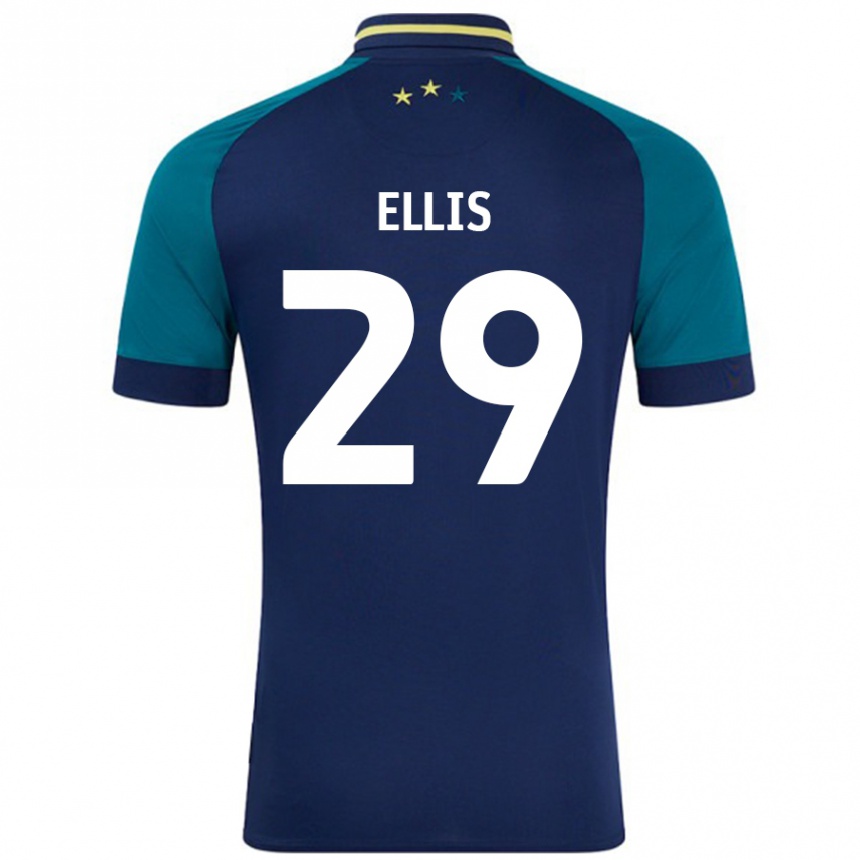 Niño Fútbol Camiseta Molly Ellis #29 Azul Marino Verde Oscuro 2ª Equipación 2024/25