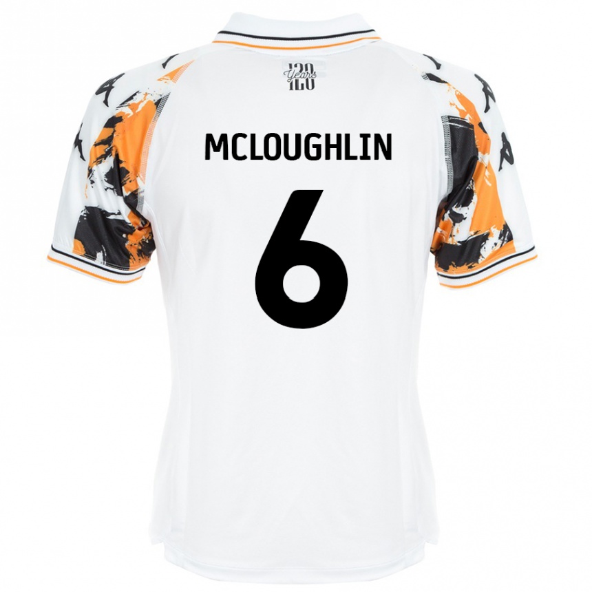 Niño Fútbol Camiseta Sean Mcloughlin #6 Blanco 2ª Equipación 2024/25