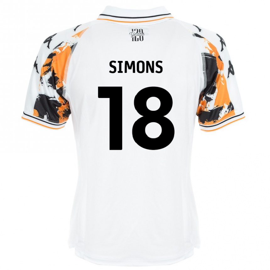 Niño Fútbol Camiseta Xavier Simons #18 Blanco 2ª Equipación 2024/25