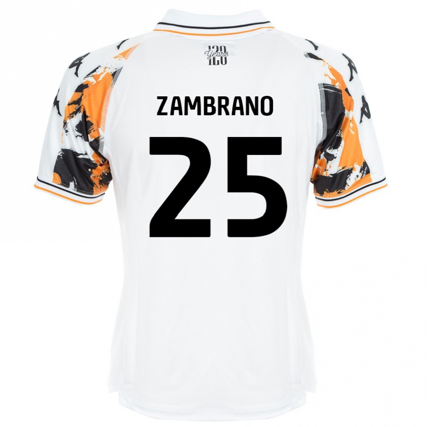 Niño Fútbol Camiseta Óscar Zambrano #25 Blanco 2ª Equipación 2024/25