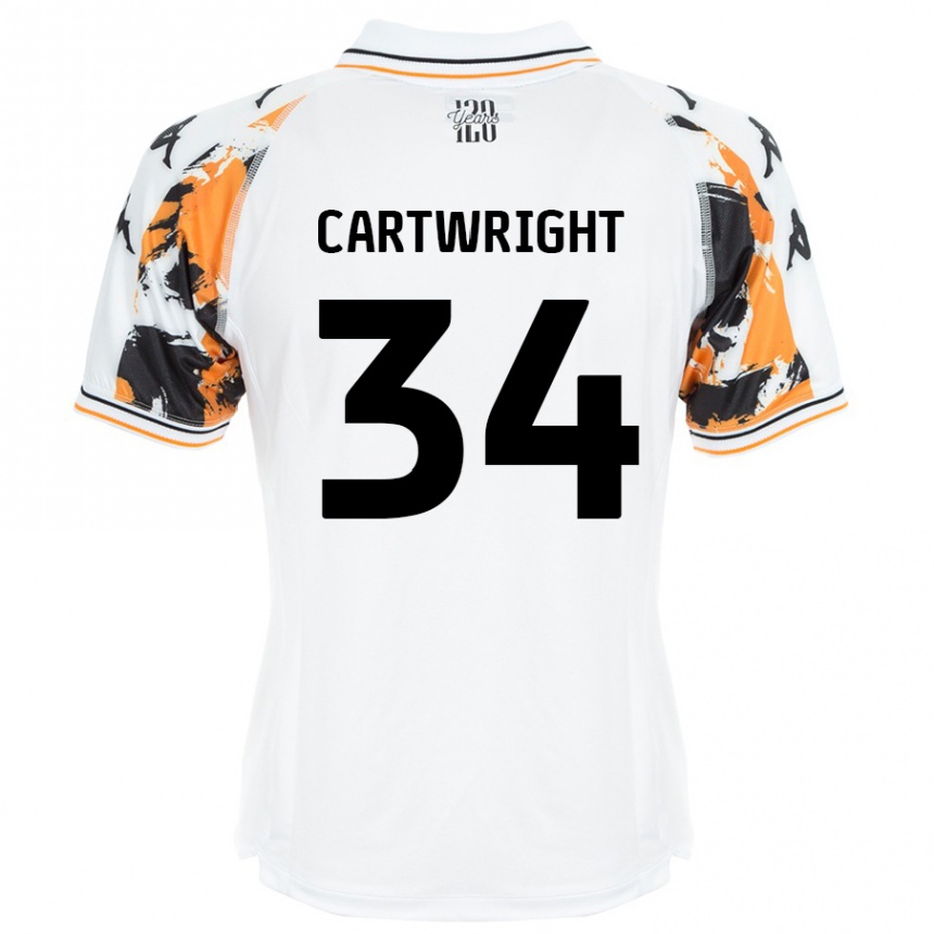 Niño Fútbol Camiseta Harvey Cartwright #34 Blanco 2ª Equipación 2024/25