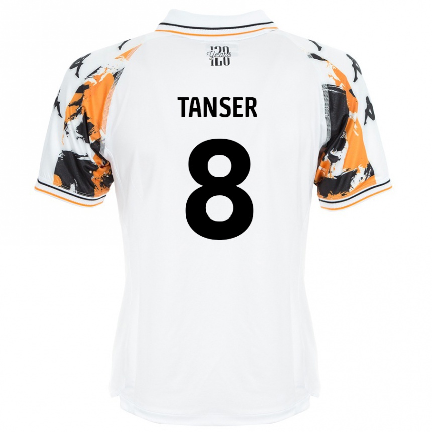 Niño Fútbol Camiseta Ellie Tanser #8 Blanco 2ª Equipación 2024/25