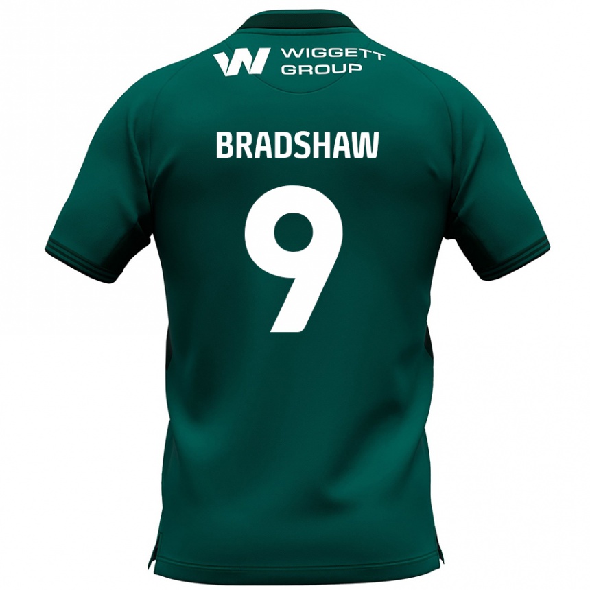 Niño Fútbol Camiseta Tom Bradshaw #9 Verde 2ª Equipación 2024/25