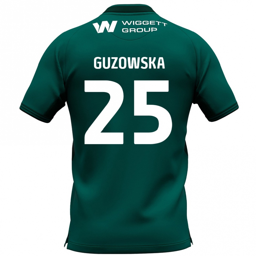 Niño Fútbol Camiseta Sara Guzowska #25 Verde 2ª Equipación 2024/25