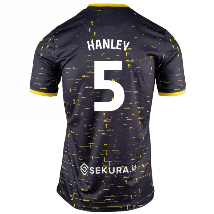 Niño Fútbol Camiseta Grant Hanley #5 Negro Amarillo 2ª Equipación 2024/25