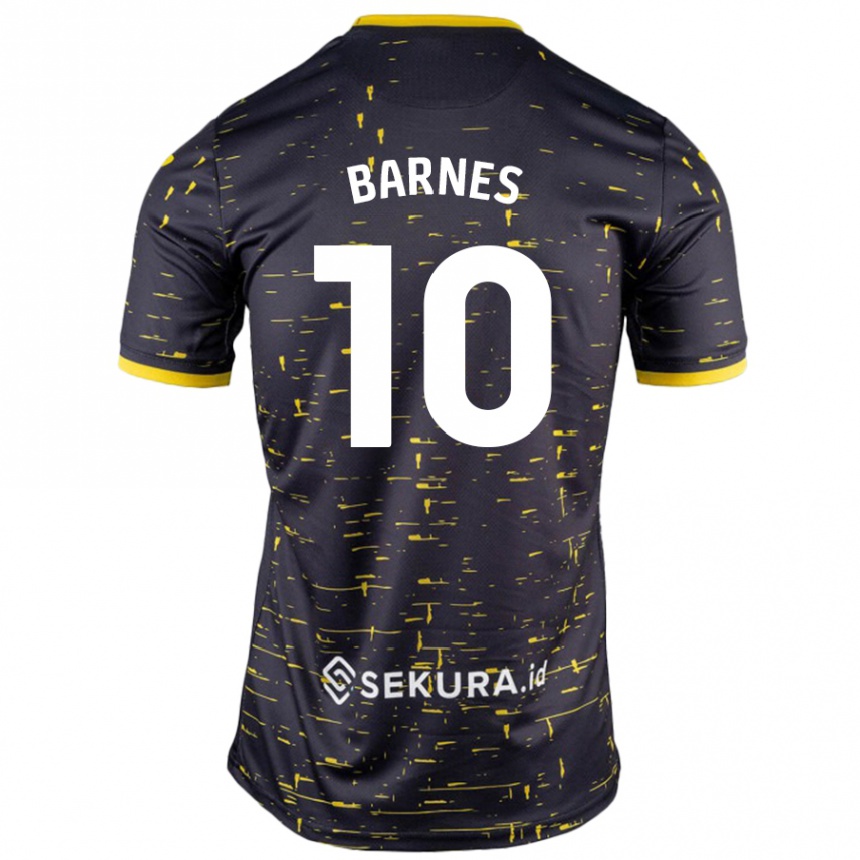 Niño Fútbol Camiseta Ashley Barnes #10 Negro Amarillo 2ª Equipación 2024/25