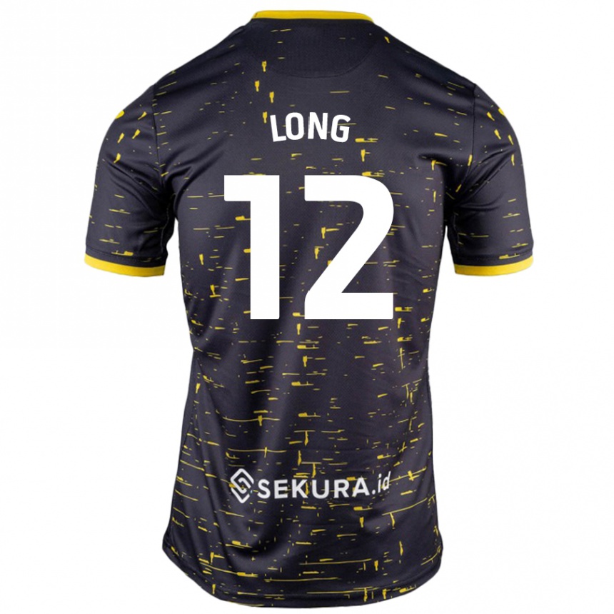 Niño Fútbol Camiseta George Long #12 Negro Amarillo 2ª Equipación 2024/25