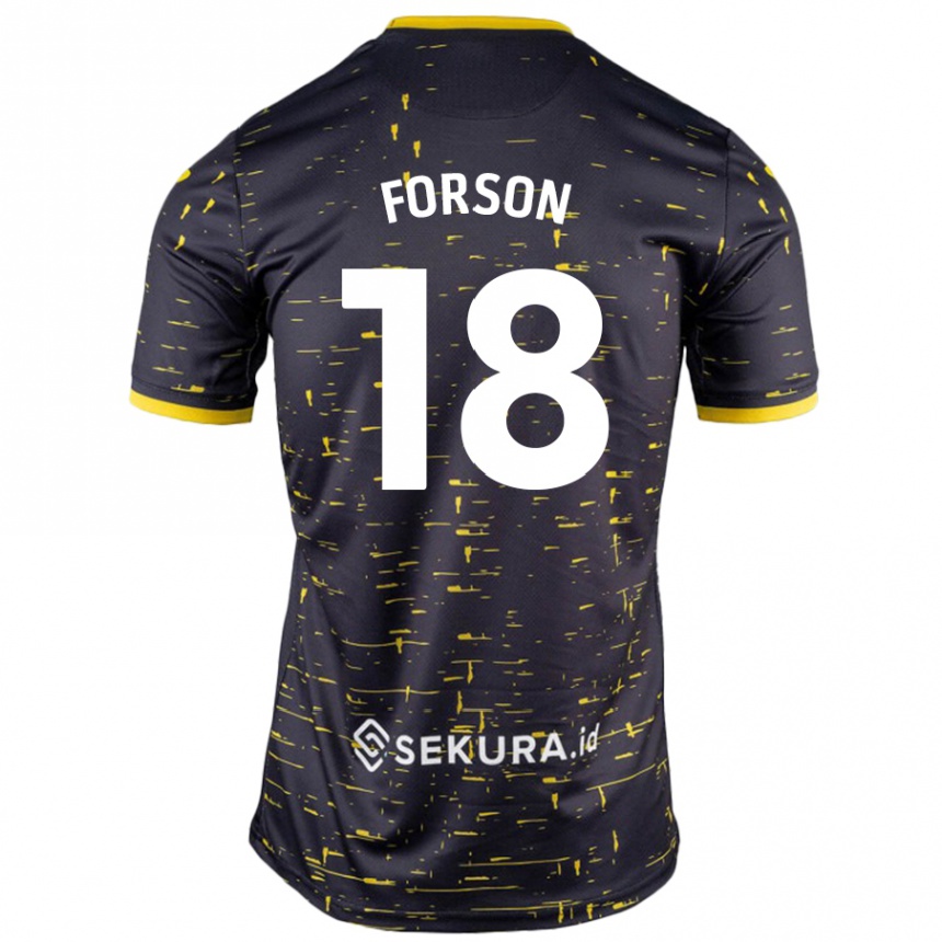 Niño Fútbol Camiseta Amankwah Forson #18 Negro Amarillo 2ª Equipación 2024/25