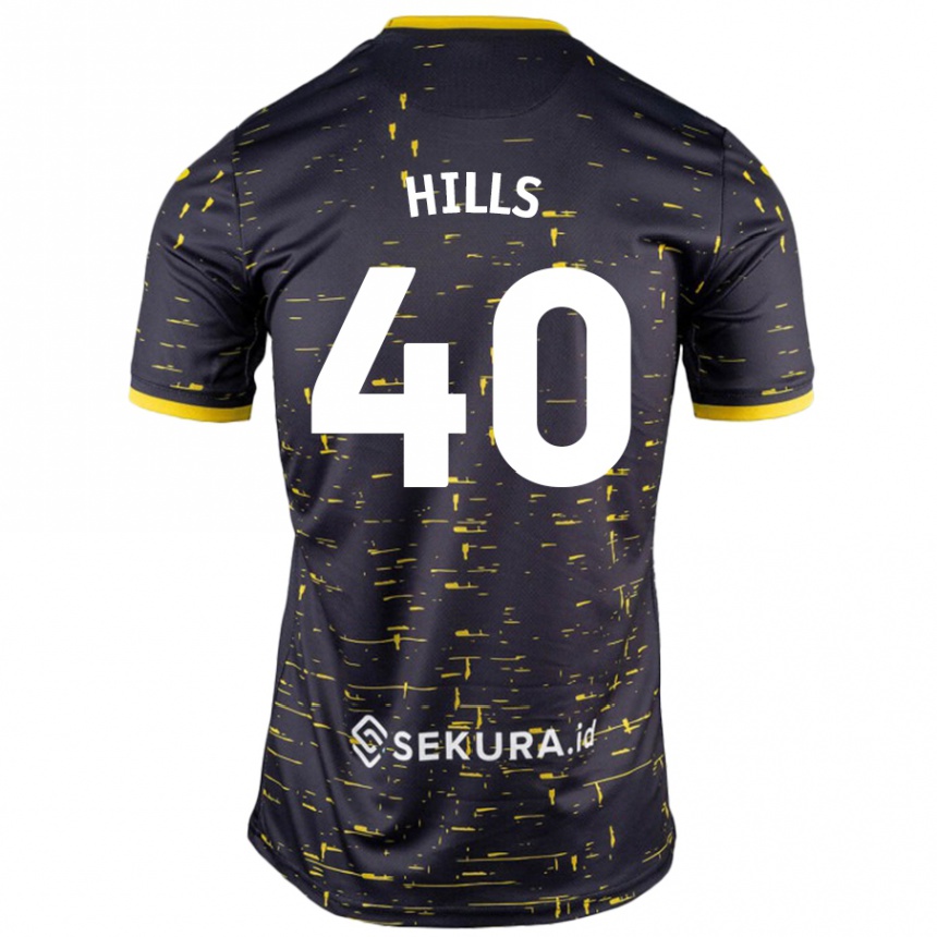 Niño Fútbol Camiseta Brad Hills #40 Negro Amarillo 2ª Equipación 2024/25