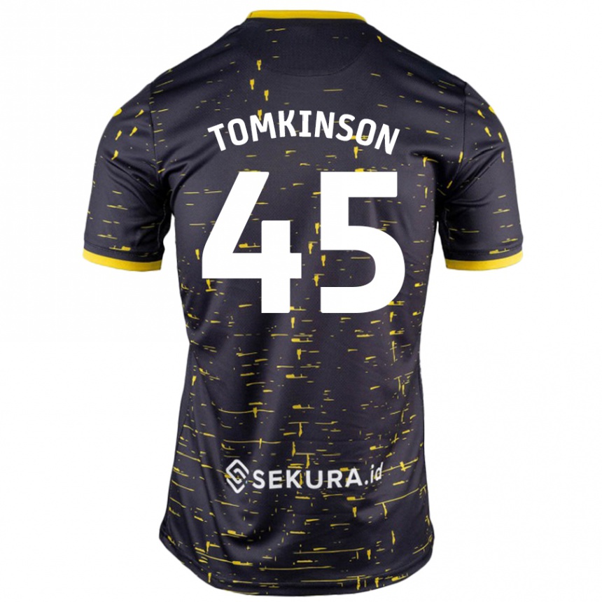 Niño Fútbol Camiseta Jonathan Tomkinson #45 Negro Amarillo 2ª Equipación 2024/25