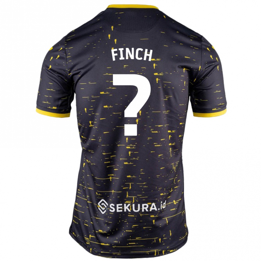 Niño Fútbol Camiseta Tom Finch #0 Negro Amarillo 2ª Equipación 2024/25