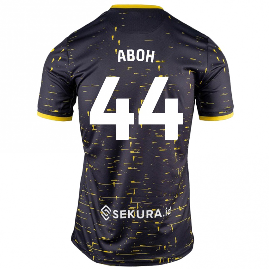 Niño Fútbol Camiseta Ken Aboh #44 Negro Amarillo 2ª Equipación 2024/25