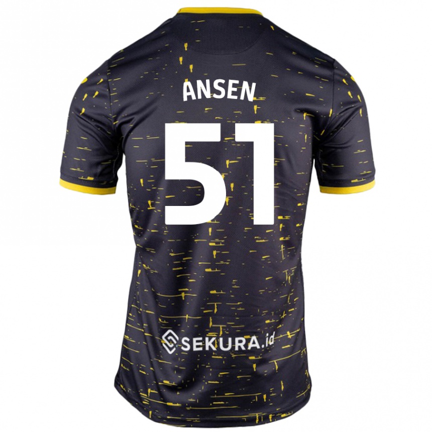 Niño Fútbol Camiseta Caleb Ansen #51 Negro Amarillo 2ª Equipación 2024/25