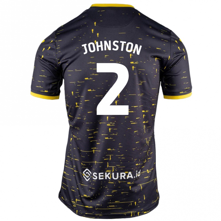 Niño Fútbol Camiseta Chardonnay Johnston #2 Negro Amarillo 2ª Equipación 2024/25