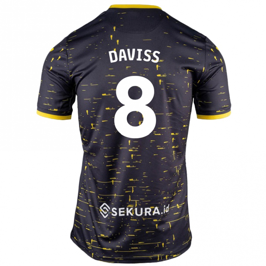 Niño Fútbol Camiseta Millie Daviss #8 Negro Amarillo 2ª Equipación 2024/25