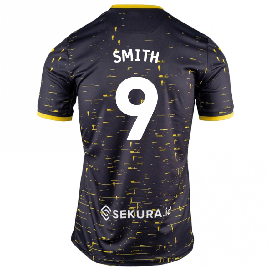 Niño Fútbol Camiseta Ellie Smith #9 Negro Amarillo 2ª Equipación 2024/25