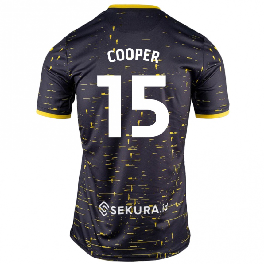 Niño Fútbol Camiseta Naomi Cooper #15 Negro Amarillo 2ª Equipación 2024/25