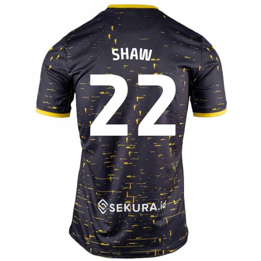 Niño Fútbol Camiseta Shannon Shaw #22 Negro Amarillo 2ª Equipación 2024/25