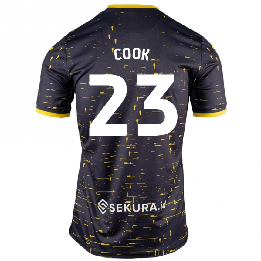 Niño Fútbol Camiseta Olivia Cook #23 Negro Amarillo 2ª Equipación 2024/25