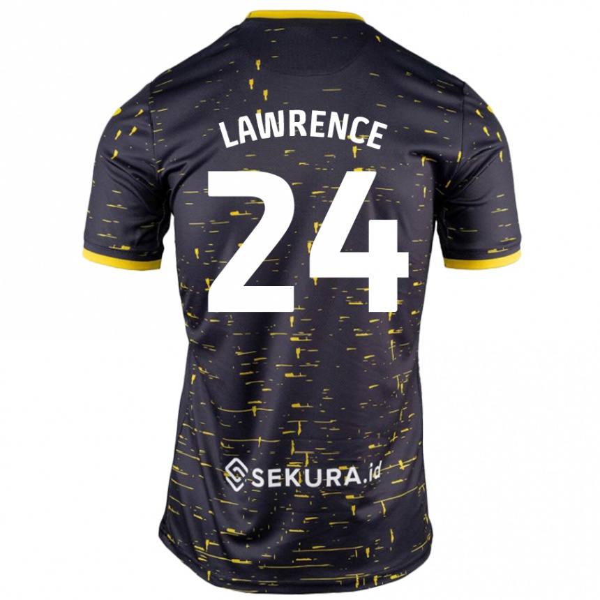 Niño Fútbol Camiseta Rachel Lawrence #24 Negro Amarillo 2ª Equipación 2024/25