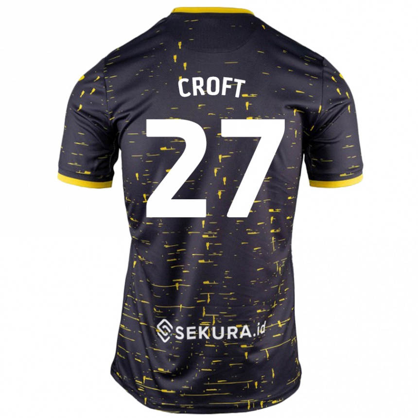 Niño Fútbol Camiseta Mary Croft #27 Negro Amarillo 2ª Equipación 2024/25