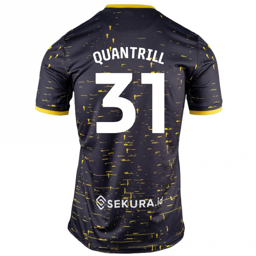 Niño Fútbol Camiseta Sarah Quantrill #31 Negro Amarillo 2ª Equipación 2024/25