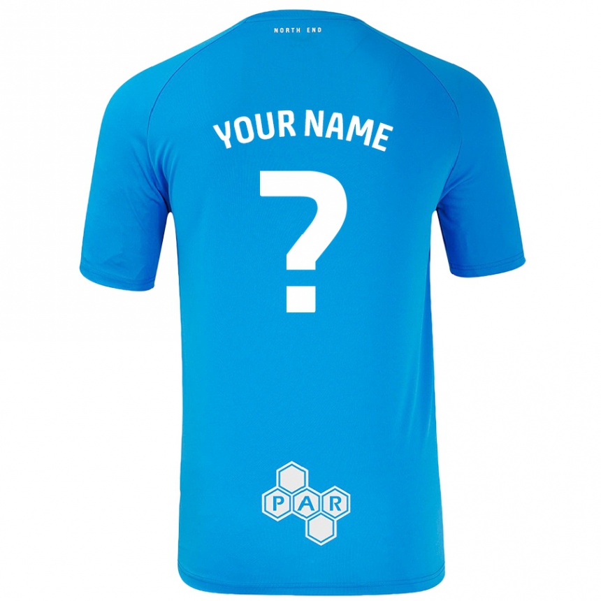 Niño Fútbol Camiseta Su Nombre #0 Azul Cielo 2ª Equipación 2024/25