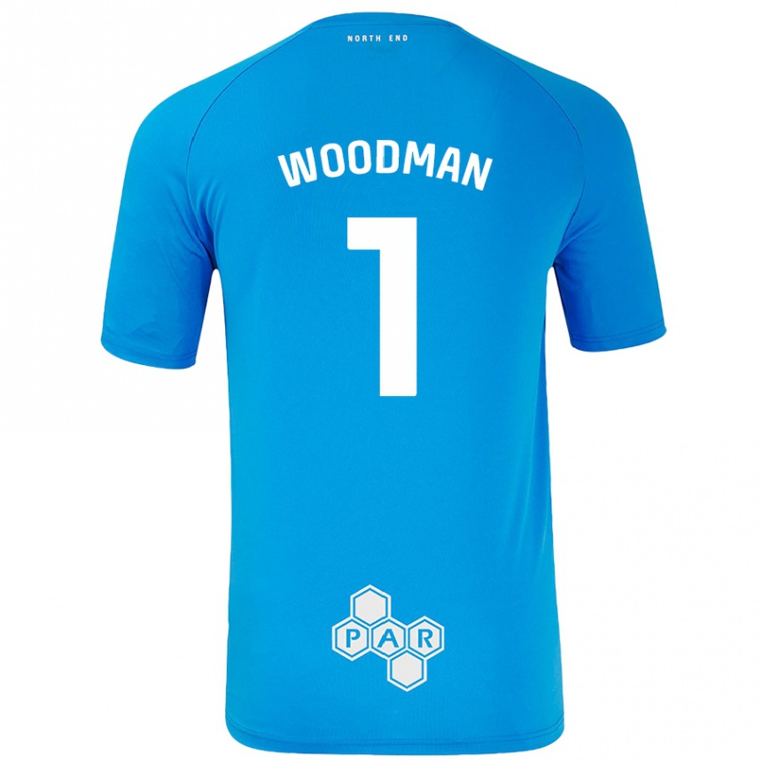 Niño Fútbol Camiseta Freddie Woodman #1 Azul Cielo 2ª Equipación 2024/25