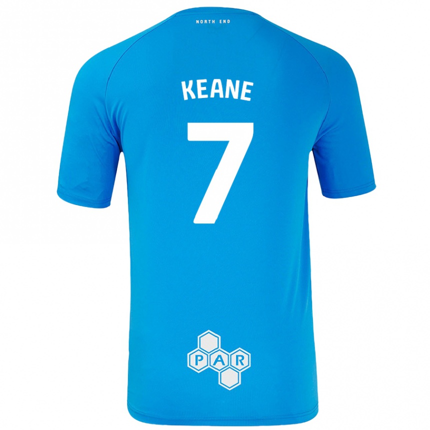 Niño Fútbol Camiseta Will Keane #7 Azul Cielo 2ª Equipación 2024/25