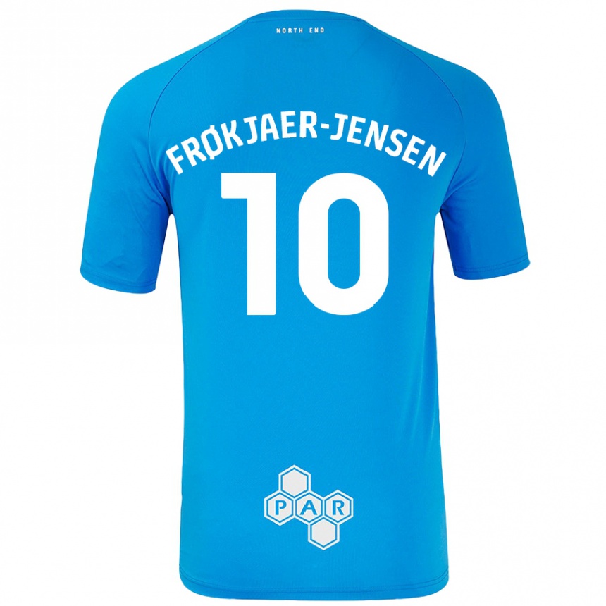 Niño Fútbol Camiseta Mads Frøkjaer-Jensen #10 Azul Cielo 2ª Equipación 2024/25