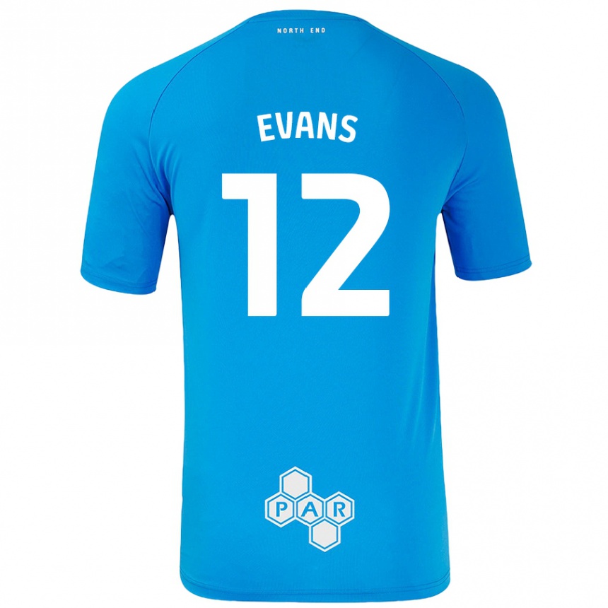 Niño Fútbol Camiseta Ched Evans #12 Azul Cielo 2ª Equipación 2024/25