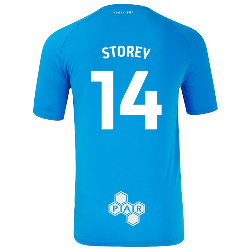 Niño Fútbol Camiseta Jordan Storey #14 Azul Cielo 2ª Equipación 2024/25