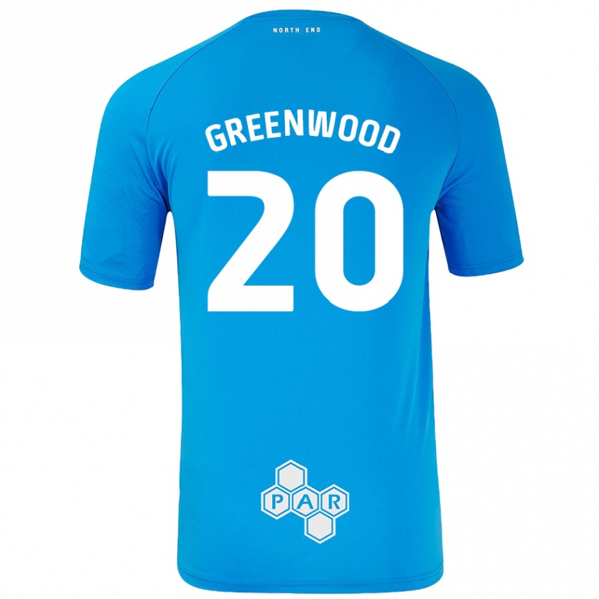 Niño Fútbol Camiseta Sam Greenwood #20 Azul Cielo 2ª Equipación 2024/25