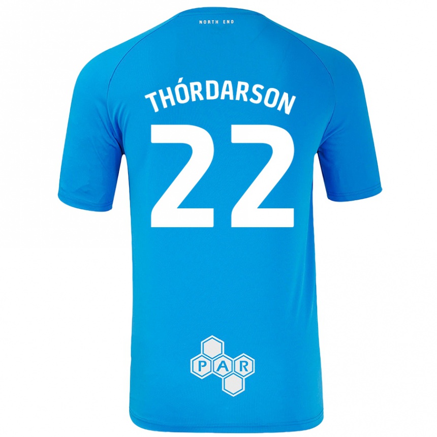 Niño Fútbol Camiseta Stefán Teitur Thórdarson #22 Azul Cielo 2ª Equipación 2024/25