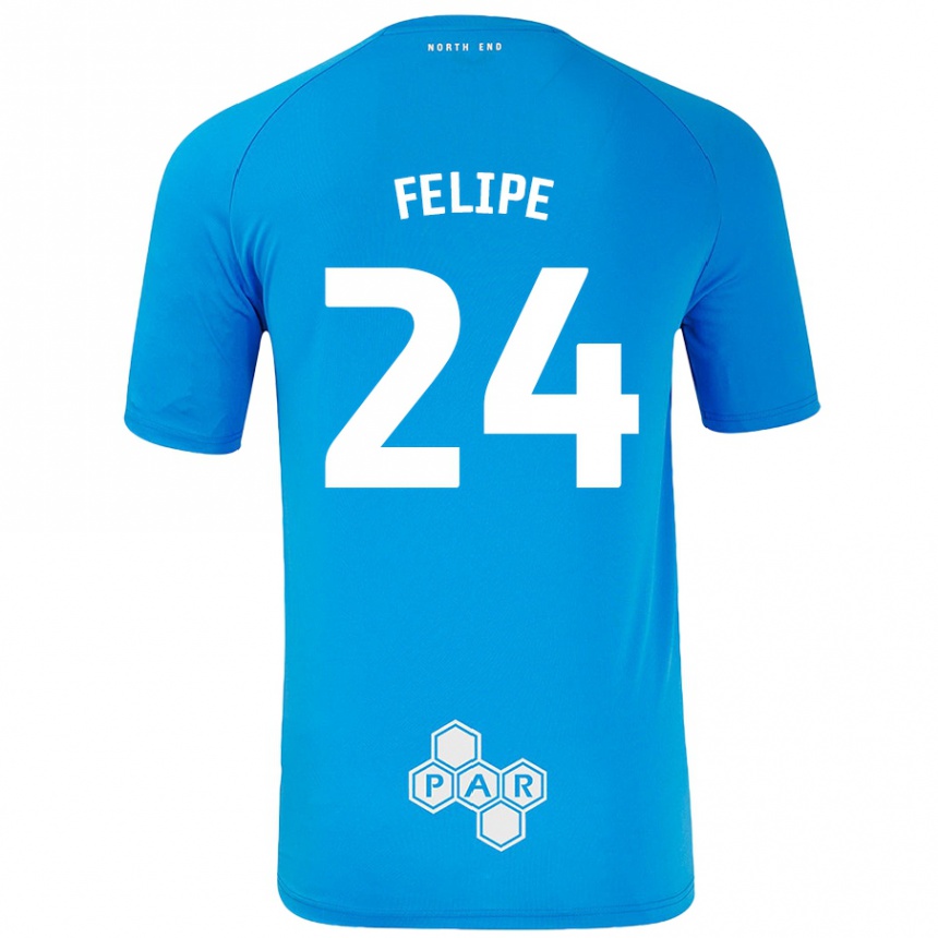 Niño Fútbol Camiseta Felipe #24 Azul Cielo 2ª Equipación 2024/25