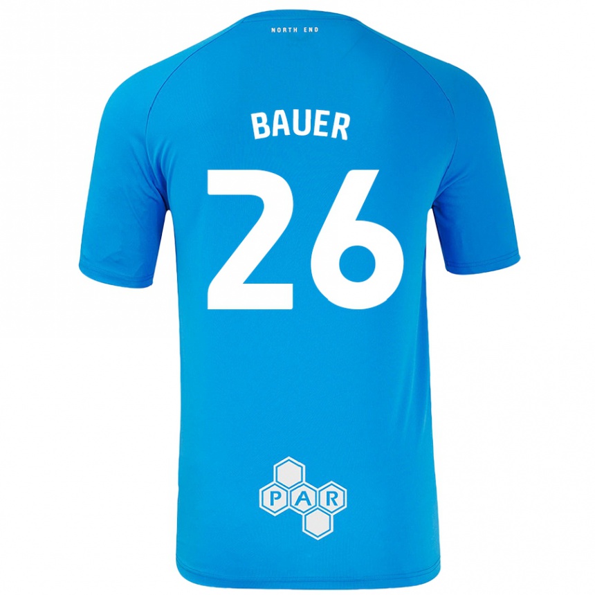 Niño Fútbol Camiseta Patrick Bauer #26 Azul Cielo 2ª Equipación 2024/25