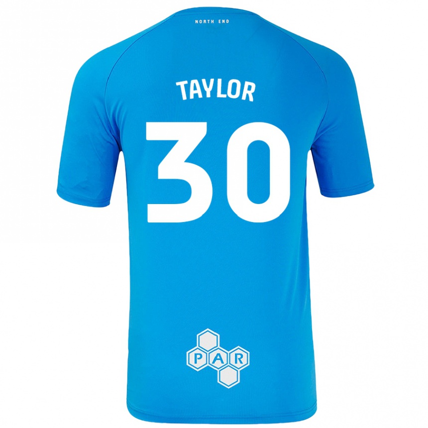 Niño Fútbol Camiseta Kian Taylor #30 Azul Cielo 2ª Equipación 2024/25