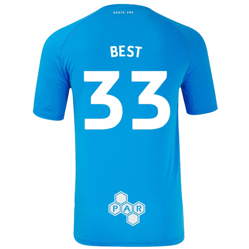 Niño Fútbol Camiseta Kian Best #33 Azul Cielo 2ª Equipación 2024/25