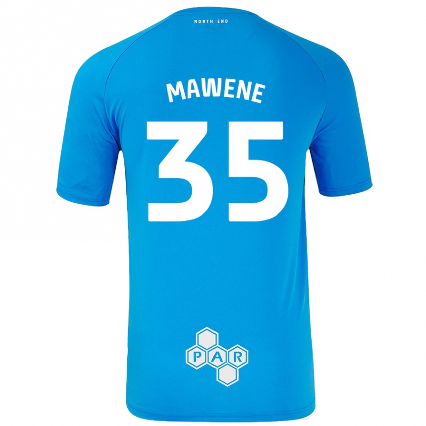 Niño Fútbol Camiseta Noah Mawene #35 Azul Cielo 2ª Equipación 2024/25