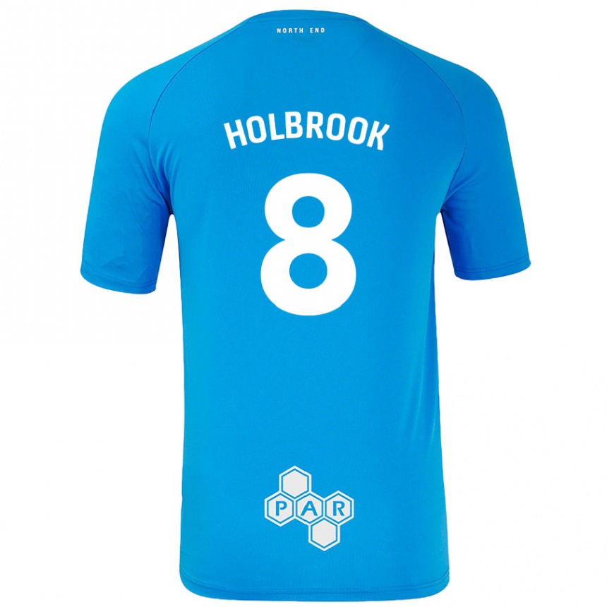 Niño Fútbol Camiseta Jess Holbrook #8 Azul Cielo 2ª Equipación 2024/25