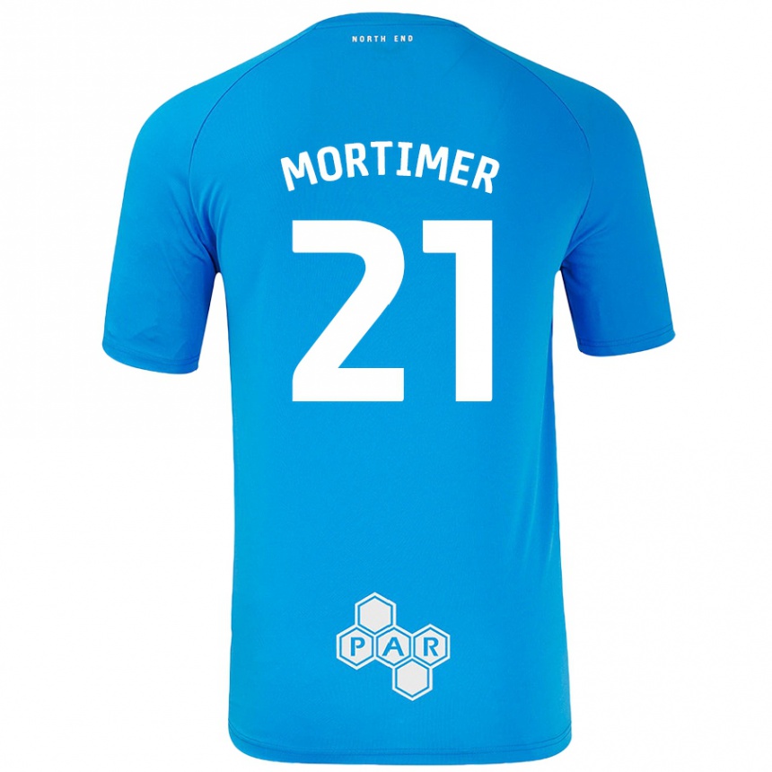 Niño Fútbol Camiseta Jodie Mortimer #21 Azul Cielo 2ª Equipación 2024/25