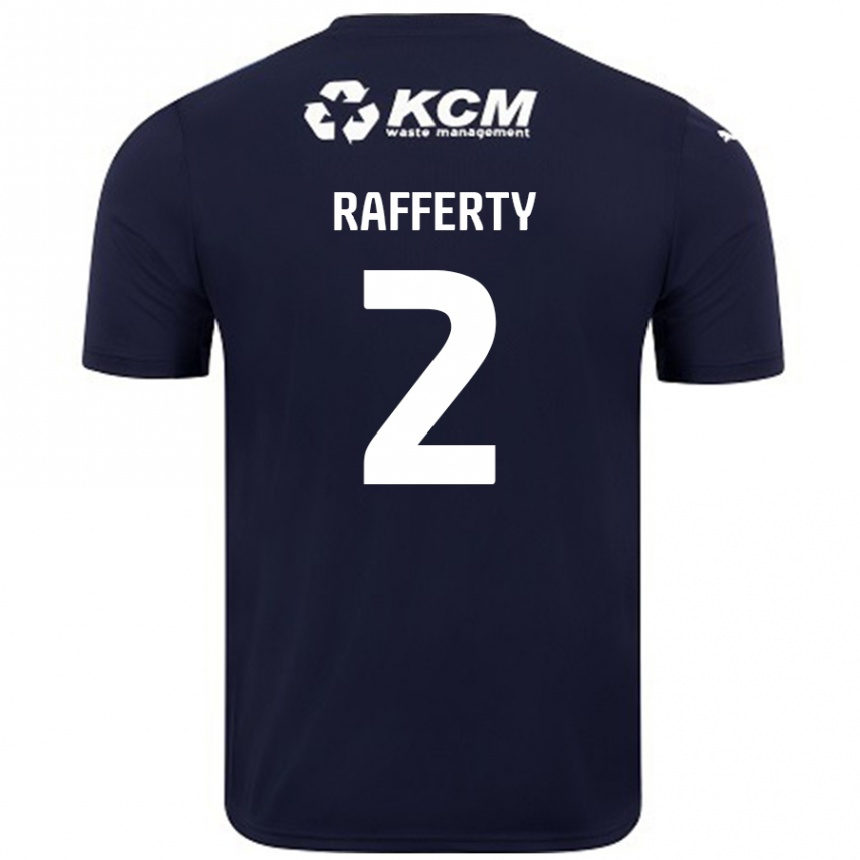 Niño Fútbol Camiseta Joe Rafferty #2 Azul Marino 2ª Equipación 2024/25