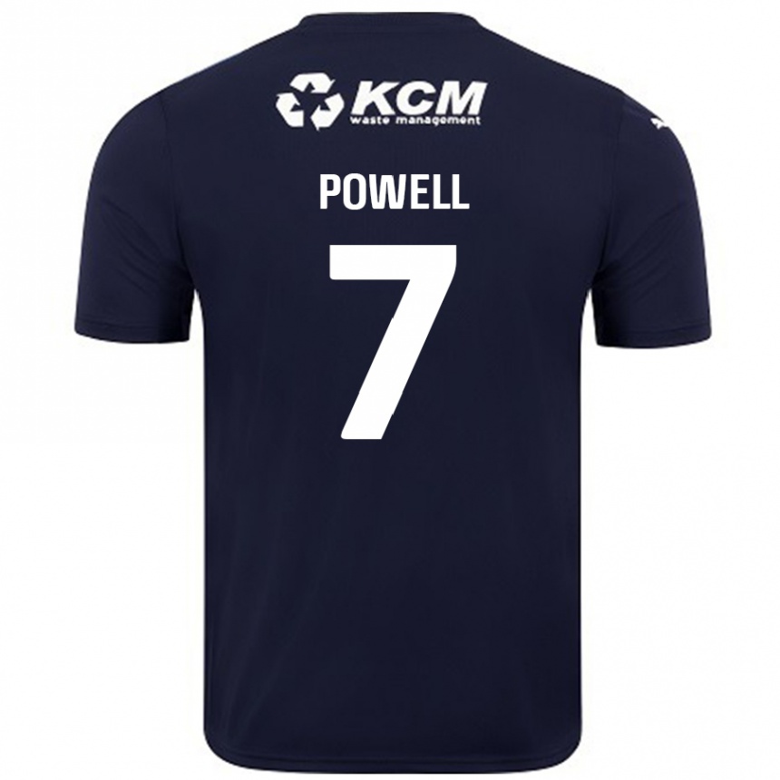 Niño Fútbol Camiseta Joe Powell #7 Azul Marino 2ª Equipación 2024/25