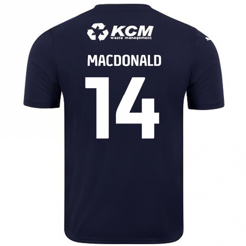 Niño Fútbol Camiseta Alex Macdonald #14 Azul Marino 2ª Equipación 2024/25