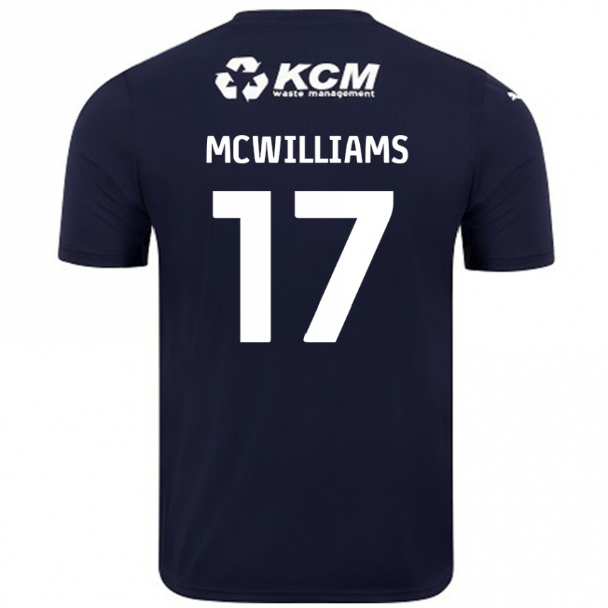 Niño Fútbol Camiseta Shaun Mcwilliams #17 Azul Marino 2ª Equipación 2024/25