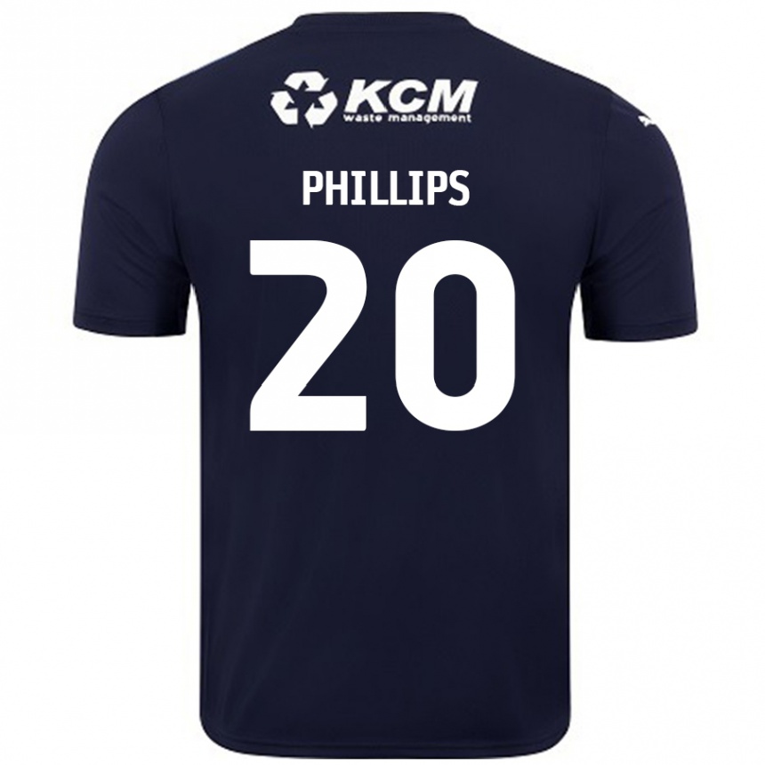 Niño Fútbol Camiseta Dillon Phillips #20 Azul Marino 2ª Equipación 2024/25